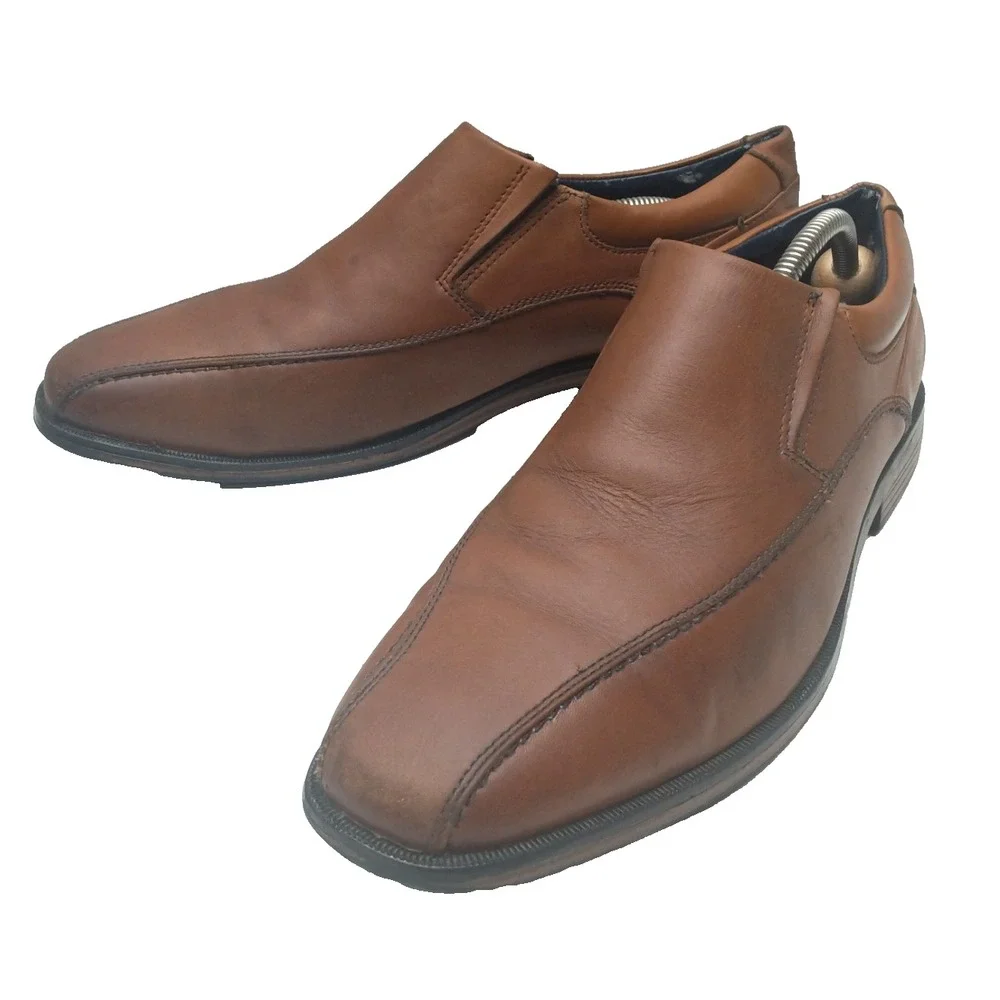 Dockers Men's Slip On Loafers Dress Shoes, Brown Leather, Size: 10.5‎